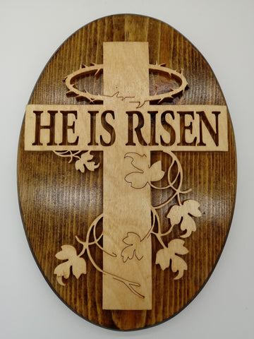 He is Risen Thorny Cross - Kripp's Kreations