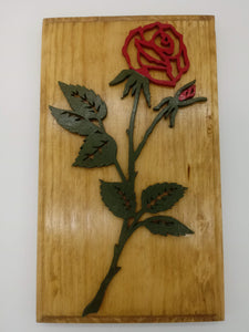 Delicate Red Rose Plaque - Kripp's Kreations