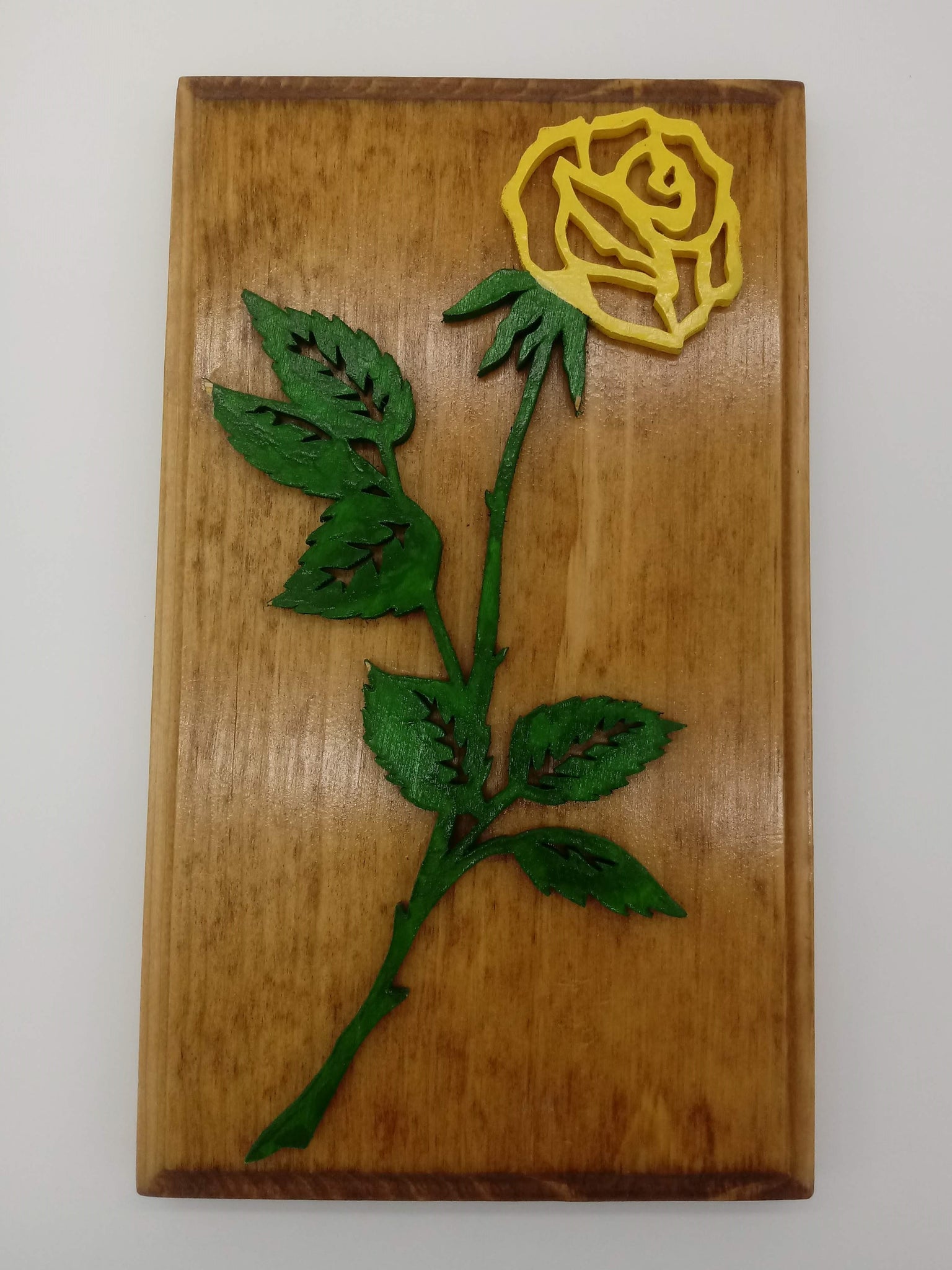 Delicate Yellow Rose Plaque - Kripp's Kreations