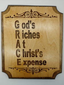 God's Riches at Christ's Expense Plaque - Kripp's Kreations