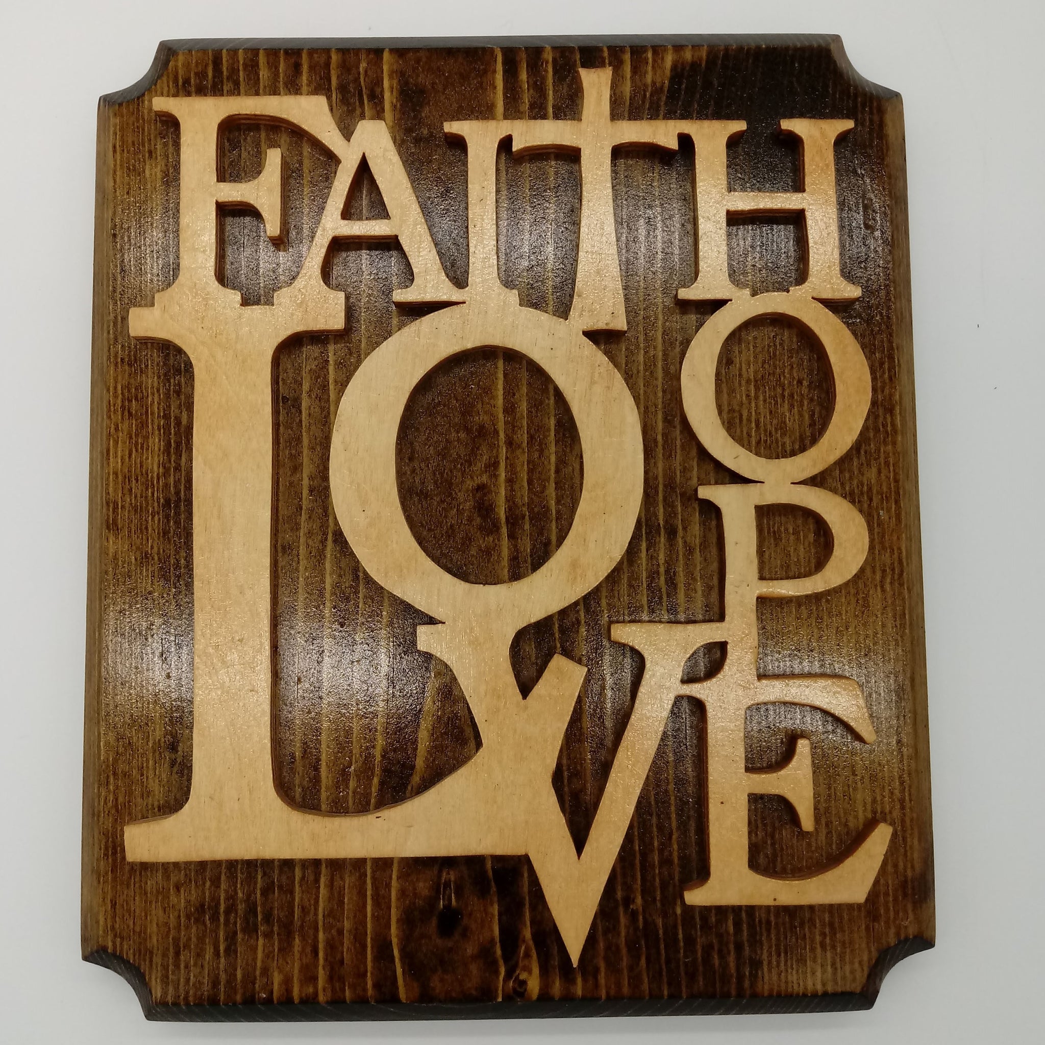 Faith Hope Love Decorative Plaque - Kripp's Kreations
