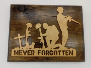 Never Forgotten Soldier Plaque - Kripp's Kreations