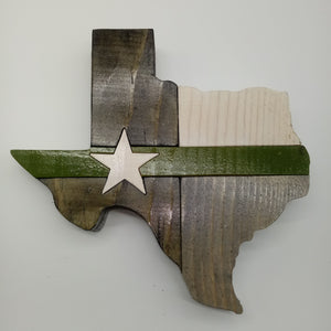 Texas Star Thin Green Line - Kripp's Kreations
