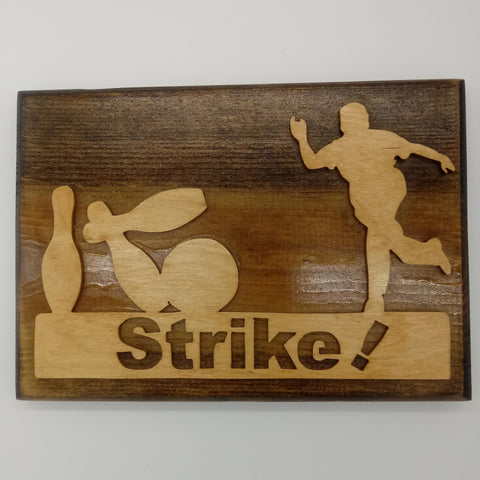 Strike Bowling Plaque - Kripp's Kreations