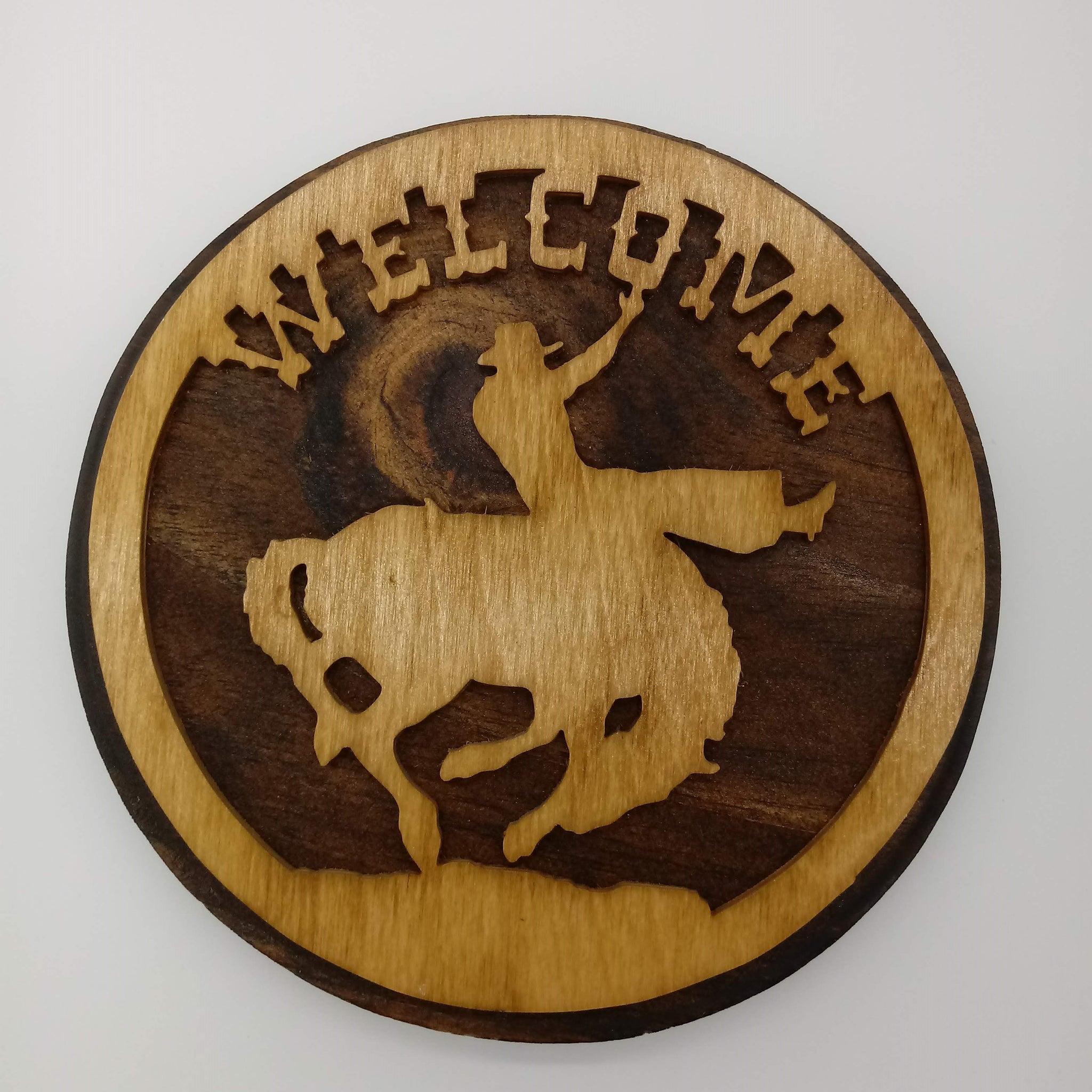 Bronc Rider Cowboy Welcome Sign - Kripp's Kreations