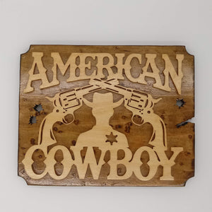 American Wild West Cowboy Plaque - Kripp's Kreations